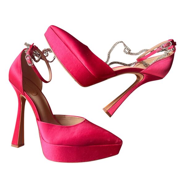 SAM EDELMAN Andie Platform Crystal Heels Pink‎ 9.5 - Picture 1 of 8